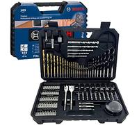 Bosch Juego de 103 piezas mixtas de brocas y puntas de atornillar de titanio (para madera, piedra, metal, para atornilladores y taladros)