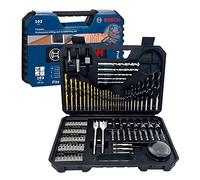 Bosch Juego de 103 piezas mixtas de brocas y puntas de atornillar de titanio (para madera, piedra, metal, para atornilladores y taladros)