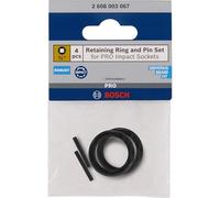 Bosch Juego de 4 anillos de sujeción y pasador para llave de vaso Pro Impact (2 x 73 mm)