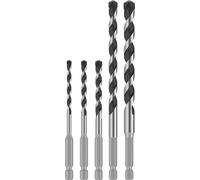 Bosch Juego de 5 brocas PRO HEX-5, 4 x 100, 5 x 100, 6 x 100, 8 x 150, 10 x | Para piedra dura, hormigón, diámetro de 4,00, 5,00, 6,00, 8,00, 10,00 mm, accesorios profesionales taladro, destornillador