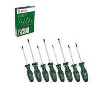 Bosch Juego de destornilladores 8 piezas - Acero S2, empuñadura suave, punta magnética para bricolaje