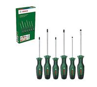 Bosch – Juego de 6 destornilladores de alto rendimiento – Acero S2, agarre suave, punta magnética