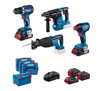 BOSCH Juego de herramientas a batería GSR+GDX+GBH+GSA (18V 1x4,0Ah; 2x 5,5Ah) 0615990N37