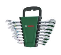 Bosch Home and Garden juego de llaves de trinquete combinadas, 8 piezas, optimo rendimiento y comodidad, de calidad y resistentes a la corrosión, indicación del tamaño codificada por colores