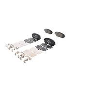 BOSCH Juego de pastillas de freno Delantero con avisador acústico de desgaste con muelle | Low-Metallic 0 986 494 653