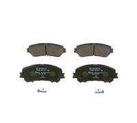 BOSCH Juego de pastillas de freno Delantero con avisador acústico de desgaste | Low-Metallic 0 986 424 011 Juego de pastillas de freno Compatible con RENAULT Kadjar HA, HL, NISSAN Qashqai II J11, J11