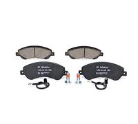 BOSCH Juego de pastillas de freno Delantero con contacto avisador de desgaste con accesorios | Low-Metallic 0 986 494 236 Juego de pastillas de freno Compatible con FORD Transit Mk6 Tourneo