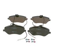 BOSCH Juego de pastillas de freno Delantero con sensor de desgaste incorporado con accesorios | Low-Metallic 0 986 494 098 Juego de pastillas de freno Compatible con PEUGEOT 407 SW 6E, 6D 407 6D