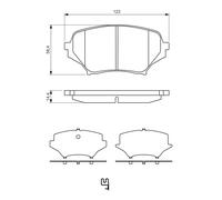 BOSCH Juego de pastillas de freno MAZDA 2,0 1,8 NFY73323Z NFY73323ZA NFY73323ZB