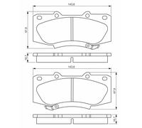 BOSCH Juego de pastillas de freno TOYOTA 3,0 2,5 044650K240 044650K260