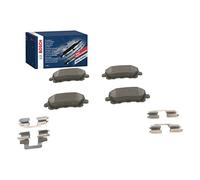 BOSCH Juego de pastillas de freno Trasero con muelle & con accesorios | Low-Metallic 0 986 494 731