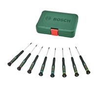 Bosch Juego destornilladores precisión 8 pzas acero S2 punta magnética PH/TX/SL, mango suave