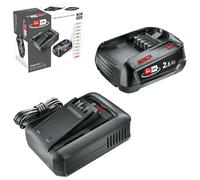 Bosch Kit básico de batería y cargador rápido Starter Set 18V (1 batería de litio de 2,5Ah; 1 cargador rápido; 18V POWER FOR ALL ALLIANCE)