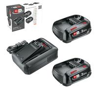 Bosch Kit básico de batería y cargador rápido Starter Set 18V (2 baterías de litio de 2,5Ah; 1 cargador rápido; 18V POWER FOR ALL ALLIANCE)