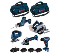 BOSCH Kit BK503BAG (GSR 18V-45 + GKS 18V-57-2 + GST 18V-125 B + GWS 18V-7 + GSA 18V-LI C + 3x4,0Ah ProCORE +GAL18V-40 + 2xHDBAG)