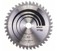 Bosch Kreissägeblatt Optiline Wood 250 x 30 x 3 mm für Kapp- und Gehrungssägen