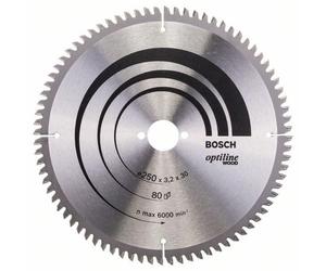 Bosch Kreissägeblatt Optiline Wood 250 x 30 x 3 mm für Kapp- und Gehrungssägen
