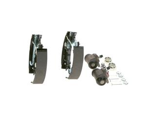 Bosch KS027 Kit Super Pro - Kit de freno trasero de tambor - 1 juego completo premontado, 2 cilindros de rueda, 4 zapatas de freno