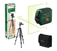 Bosch láser de líneas cruzadas AdvancedLevel 2G con trípode TT 120 (proyección en cruz autonivelada, láser verde, batería de iones de litio de 3,6 V con carga USB-C en la herramienta, en caja)