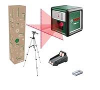 Bosch Láser de Líneas Cruzadas Quigo Plus con trípode (alineación fácil a distancias iguales y variables gracias a las marcas en la línea de láser, en caja de cartón)