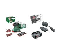 Bosch lijadora a batería UniversalSander 18V-10 (sin batería, sistema de 18 voltios, para bricolaje en madera) - Edición Amazon + Bosch Kit de démarrage de batterie 18 V (1 batterie 2,5 Ah, chargeur)