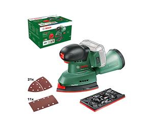 Bosch lijadora a batería UniversalSander 18V-10 (sin batería; sistema de 18 voltios; para bricolaje en madera; con 32 papeles de lija; en embalaje de cartón) - Edición para Amazon