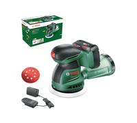 Bosch lijadora excéntrica a batería EasyOrbit 18V-10 (lijado en madera, superficies barnizadas y pintadas de pequeñas a medianas; diámetro: 125 mm; batería y cargador de 2,0 Ah)