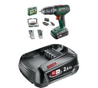 Bosch Martillo taladrador a batería UniversalImpact 18V (1 batería, sistema de 18 V, en Maletín) - Amazon Edición + Bosch Batería W-B PBA 18V 2.5Ah