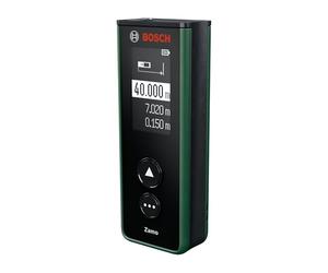 Bosch Medidor Láser Zamo (alcance hasta 40 m, recargable por USB-C, guarda 10 mediciones, compatible con accesorios, sin accesorios, incl. pilas AAA recargables)