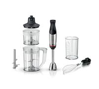 Bosch, mezclador de inmersión, ErgoMaster Serie 6, motor refrigerado por aire de 1000 vatios, variador de velocidad, sistema de mezcla QuattroBlade Pro, accesorios incluidos, MSM6M652