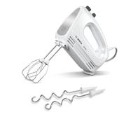 BOSCH MFQ24200 CLEVERMIXX Batteur - Blanc/Inox | CleverMixx - Batidor ultraligero, motor potente, incluye varillas y ganchos de acero inoxidable con botón de expulsión