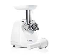 Bosch MFW2500W SmartPower - Picadora de carne, discos de acero inoxidable, 350 W, color blanco