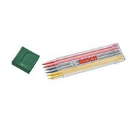 Bosch Minas multicolor grafito, 6 piezas (accesorios lápiz marcador orificio profundidad; 2 rojas, 2 amarillas; 2 grafito HB; 2,8 mm; estuche almacenamiento)