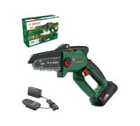 Bosch Mini Motosierra a Batería EasyChain 18V-15-7 (Para cortar madera; sistema de 18 voltios; velocidad de la cadena: 6,95 m/s; con batería de 2,5 Ah y cargador)
