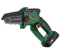 Bosch Mini motosierra EasyChain 18V-15-7 (para cortar madera; sistema de 18 voltios; velocidad de la cadena: 6,95 m/s; con batería y cargador de 2,5 Ah)