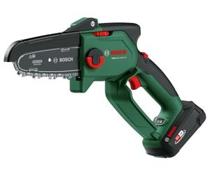 Bosch Mini motosierra EasyChain 18V-15-7 (para cortar madera; sistema de 18 voltios; velocidad de la cadena: 6,95 m/s; con batería y cargador de 2,5 Ah)