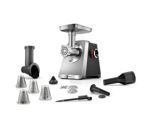 Bosch - MultiPower Serie 8, Picadora de carne, potencia de bloqueo del motor de 2.500 W, picadora, trituradora, herramienta para salchichas y kebbe, negro, MFWS840M