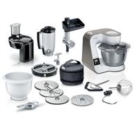 Bosch MUM5XL74 Serie 4 - Robot pastelero con báscula integrada, 7 velocidades + turbo,Kit pastelería calidad profesional, 1000 W, Blanco,