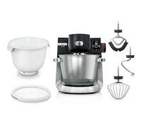 Bosch MUMS6ZS18 - Procesador de alimentos serie 6 2 cuencos de 5,5 l de acero inoxidable y plástico, escala integral, 7 programas automáticos, 7 modos, mezclador planetario, ganchos para amasar
