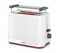 Bosch MyMoment TAT3M121 - Tostadora compacta con rejilla recalentadora plegable extraíble, con función de descongelación, apagado automático, función lift, centrado del pan, ideal para 2