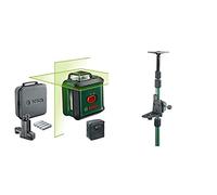 Bosch nivel láser de líneas cruzadas UniversalLevel 360 con pinza universal MM 3 (líneas de láser en vertical + horizontal, incl. 360° para la alineación) + Bosch bastón telescópico TP 320