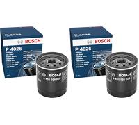 Bosch P4026 - Filtro de aceite para vehículos (Paquete de 2)