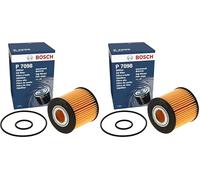 Bosch P7098 Filtro de Aceite para Coche - Separa Hollín y Partículas Metálicas del Aceite del Motor, con una Fiable Lubricación del Motor (Paquete de 2)