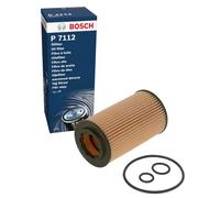 Bosch P7112 Filtro de Aceite para Coche Filtro de Repuesto | Separa Hollín y Partículas Metálicas del Aceite del Motor, con una Fiable Lubricación del Motor