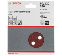 BOSCH Papel de lija C430, 5 piezas 60; 120; 240 2608605107