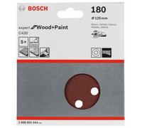 BOSCH Papel de lija C430, paquete de 5 unidades 125 mm, 180 2608605644