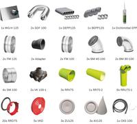 BOSCH Paquete de ventilación de vivienda BOPA VE302, paquete de distribución de aire de conducto redondo, 90 m², de pared - 7739621046