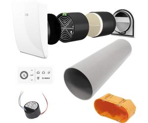 BOSCH Paquete de ventilación descentralizada JUPA VE201 para apartamento de dos habitaciones (35 m2 de superficie habitable) - 7739615248
