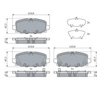 BOSCH Pastillas Freno Trasero Apto para Jeep Compass
