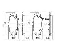 BOSCH Pastillas Freno Trasero Apto para Mazda 3